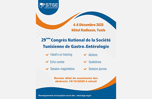 29<sup>ème</sup>  Congrès national de la Société Tunisienne de Gastro-entérologie 2025